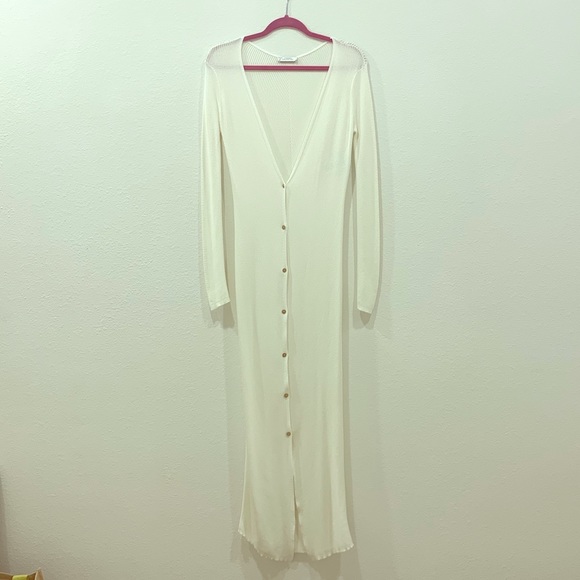 Floor length Gianni- Versace collection cardigan.